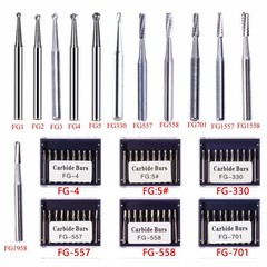 10pc/1pack Fresas de acero de carburo tungsteno FG redondas Drill Alta velocidad