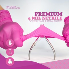 4 Mil – Fuchsia Pink Nitrile Gloves–Disposable Latex Free & Powder Free–Chemi…