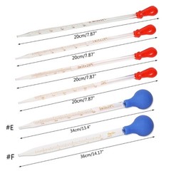 5 Pcs Glass Pipette Dropper 0.5ml, 1ml, 2ml, 3ml, 5ml, 10ml, Liquid Dropper