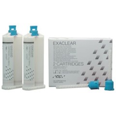 GC Exaclear Clear Vinyl Polysiloxane Dental VPS Bite Registration 2 Cartridges