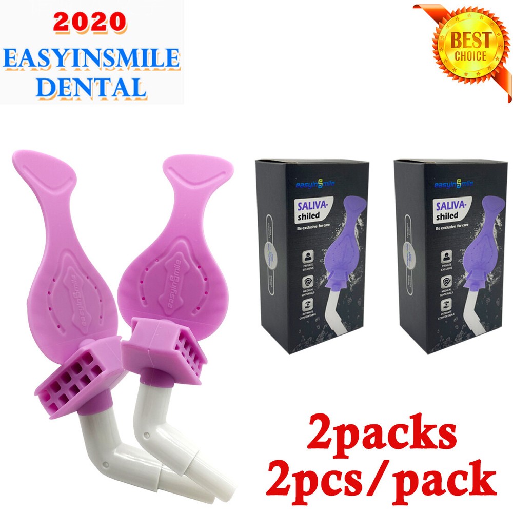 4Pc Dental Orth Saliva Suction Tube Silicone Mouth Bite Block Dryshield Adapater