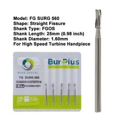 Wave Dental Straight Fissure Burs Surgical High Speed FG SURG 556 557 557L 558