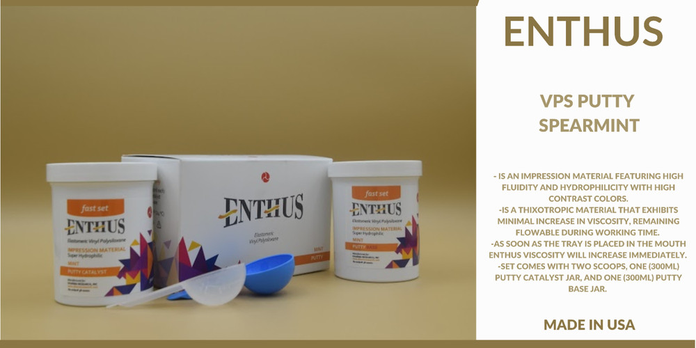 ENTHUS PUTTY FAST SET VPS – BASE & CATALYST DENTAL IMPRESSION 300 ML EACH