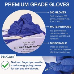 200 Count Nitrile Gloves – Large, Latex Free, Ambidextrous & Powder Free