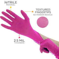 Aurelia Blush Pink Nitrile Exam Gloves – Powder-Free, Latex-Free, 2.5 mil 200/Bx