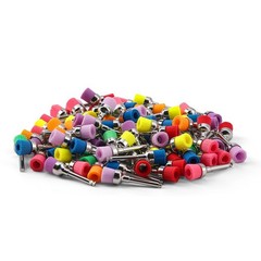 100pcs Dental Nylon Bowl Polishing Polisher Prophy Brushes Latch Soft Flat