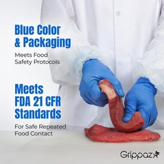 PIP Grippaz 8 Mil Nitrile Disposable Gloves, Fish Scale Grip, Blue, 3XL
