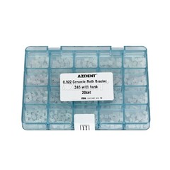 400pcs AZDENT Dental Orthodontic Ceramic Brackets Brace Roth .022 345 Hooks