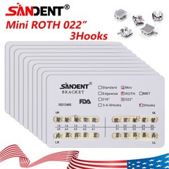 Dental Orthodontics Brackets Brace Mini Roth.022 Hooks 3 Metal 20pcs/pack DL