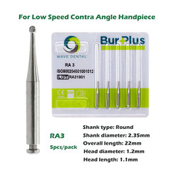 Wave Dental Carbide Bur Round for Slow Speed Latch Handpiece RA 1 2 3 4 5 6 7 8