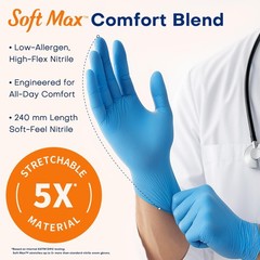 100 Count Medical Nitrile Exam Gloves, Latex-Free, Powder-Free, Food Safe, Cooki