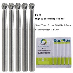 Wave Dental Surgical Burs 25mm Carbide Bur Friction Grip FG Round For High Speed