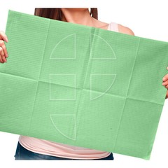 100 Green Disposable Dental Bibs, Tattoo Tray Nail Chair Bed Paper Covers