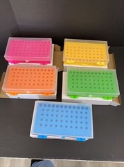 VWR Tube Rack with Lid Reversible Holds 0.2 – 1.5 ml Tubes Asst Colors 10 Racks