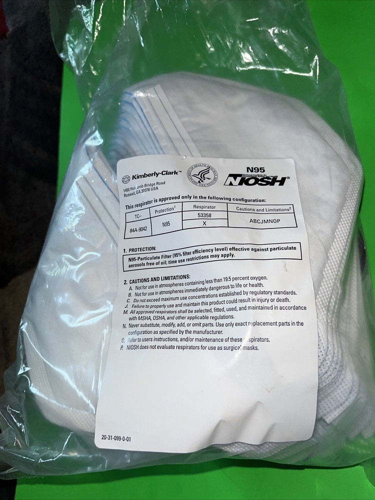 Kimberly Clark Kimtech N95 Respirator Mask 75% more breathable – Pack of 50