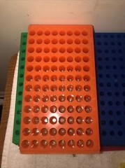 Lot Of 10 Polypropylene 96-Well Reversible Racks For 0.5 – 2.0 mL Vials Used