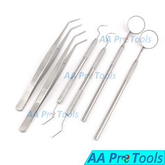 Basic Dental 2 Sets- Explorer Probe+Dental Mirror+college Cotton Plier AAPRO