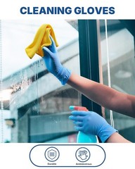 (700) Schneider Blue Vinyl Synthetic Exam Gloves 4 Mil Medical Grade Disposable