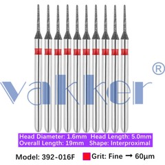 10pc Diamond Burs Shape Inter Proximal Gross Reduction Super Fine Medium Coarse