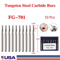 10Pc/Pack Dental Tungsten Carbide Drill FG Bur For High Speed Handpiece FG701 de