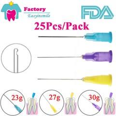 50Pcs Dental Endo Irrigation Needle Tips End-Closed Side Hole Syringes 23/27/30G