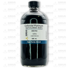 True Colloidal Platinum NanoParticles (PtNPs): 200 ppm – 500 mL in Glass