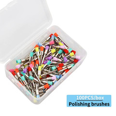 100pcs Dental Polishing Brush Heads Nylon Latch Flat Cleaning Set – NEW