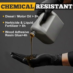 8-mil Premium Nitrile Gloves, Black, Medium, Unisex, Protective Glove