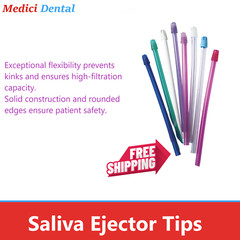 1000 (10 Bags) Clear Blue Dental Saliva Ejectors Ejector Disposable Suction Tips