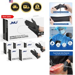 Black Nitrile Gloves Medium Bulk, Case of 1200, 3.5Mil, Latex Free Powder Free
