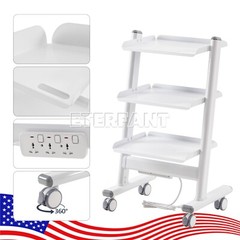 ETERFANT 3-Layer Dental Medical Trolley Stainless Steel Lab Mobile Rolling Cart
