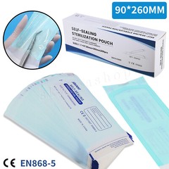Self-Sealing Sterilization Pouch Bag, 3.5″ x 10″, Paper/Blue Film (Box of 200pc)