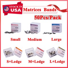 50PC/PK Dental Metal Matrices Sectional Contoured Matrix Refill Soft Bands S/M/L