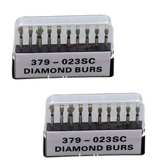 20Pcs Dental Diamond Bur FG Egg Football 379/023SC Super Coarse High Speed Black