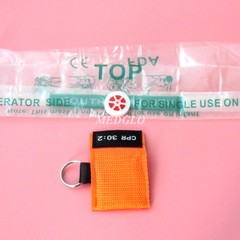 KeyRing CPR Face Shield Resuscitation 30:2 Training Black & Orange