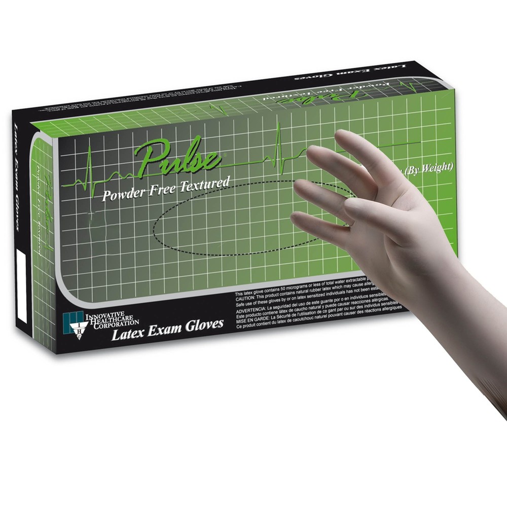 Innovative Healthcare 151350 Pulse Series 151 Latex Gloves Extra Large PF 100/Bx