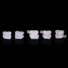 US 10 Pack Dental Ceramic Orthodontic Bracket Brace Roth 022 345 Hooks Mesh Base