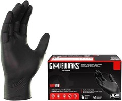 X Large Pack of 100 Black Nitrile Gloves 6 Mil Disposable Protective Gloves