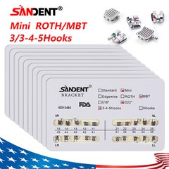 10 Packs Dental Orthodontic Brackets Braces Mini Roth MBT Slot.022 3-4-5 Hooks B