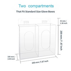Double Acrylic Glove Mask Dispenser Holder Medical PMU Tattoo 2 compartment