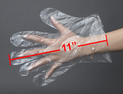 Poly Gloves, Embossed, Large, Clear, F10003430 (Case of 5,000; 10 Boxes of 500)