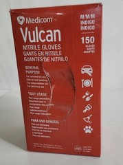 MEDICOM Vulcan Latex-Free Indigo Nitrile Gloves, Size M – 150 Count