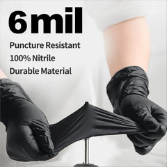 Black Nitrile Exam Gloves IF63 Powder Latex Free 6 Mil Medical Disposable Gloves