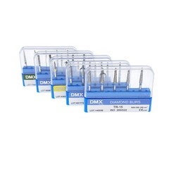 5Pcs DMXDENT Dental Diamond Burs Kit for High Speed Handpiece Medium FG 1.6MM