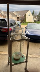 Large 45L Graduated Vessel • Bottom Drain • Side Port • Industrial Lab Equipment