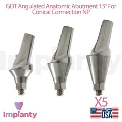 5X GDT Anatomic Angled Prosthetic 15° Conical Connection Narrow Platform Dental
