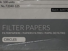 Chm F2040 Filter Papers Quantitative Ashless DA0073A 100 Count