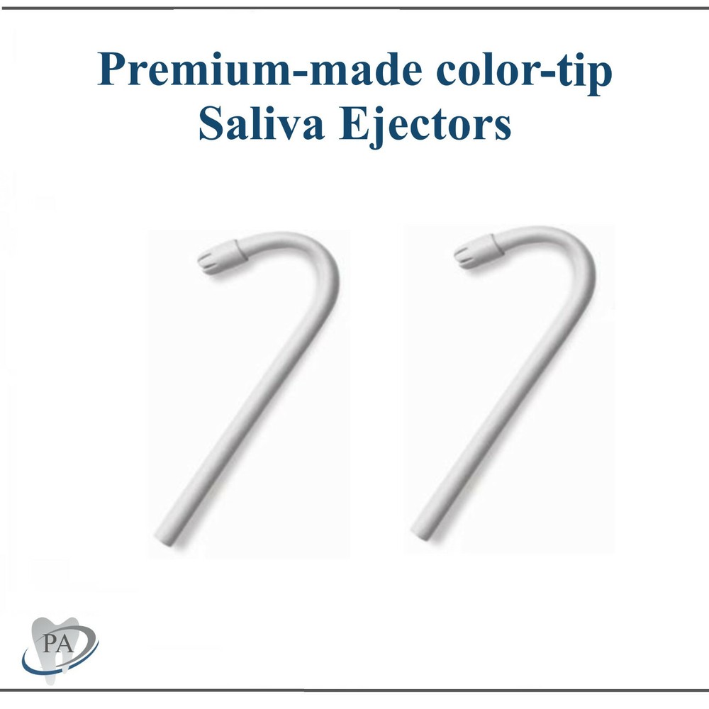 100 (1 Bag) White Body Dental Saliva Ejectors Ejector Disposable Suction Tips