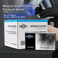 guantes desechables de nitrilo negro sin polvo ni latex examen 3 mil
