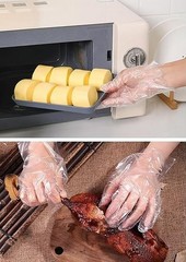 100 or 400 Disposable Poly Plastic Gloves for Cooking Food Prep and Food Service